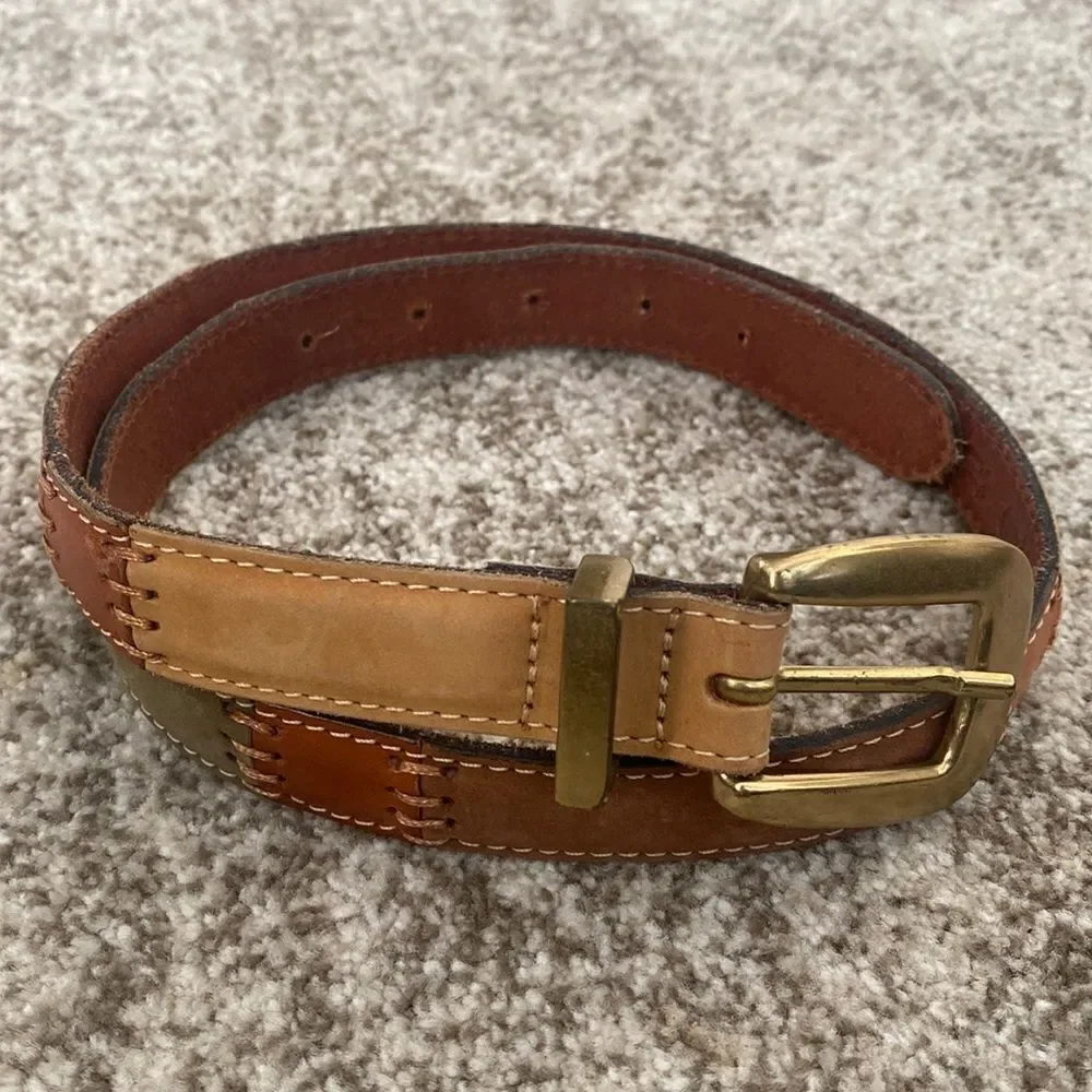 Fossil Multi Patch Leather Belt M
